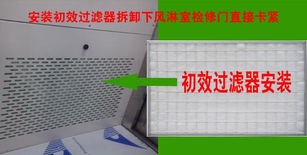 風(fēng)淋室初效過濾器安裝位置示意圖 風(fēng)淋室初效過濾器安裝位置示意圖